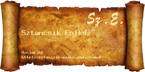 Sztancsik Enikő névjegykártya